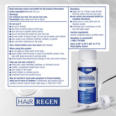 Hair Regen Minoxidil: application cuir chevelu ciblée favorise une routine d'entretien efficace.