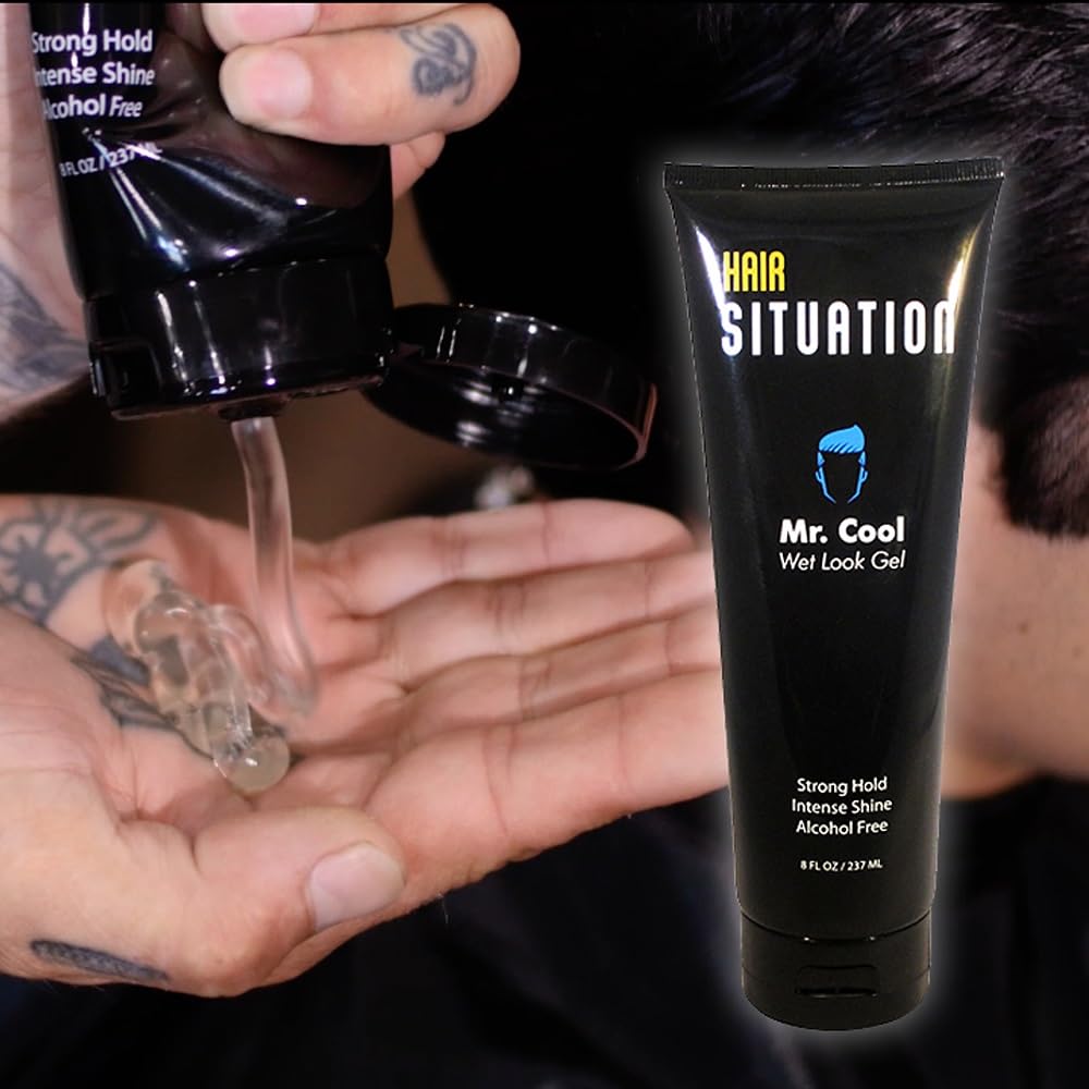 Texture brillante du gel qui sublime la coiffure avec éclat.