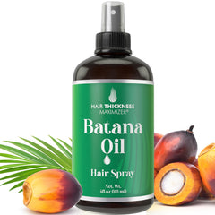 Bouteille Hair Thickness Maximizer Batana Oil prête à nourrir les cheveux.