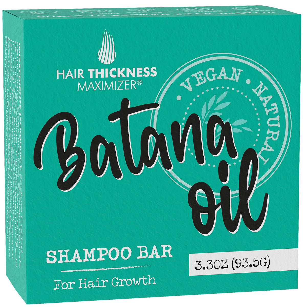 Hair Thickness Maximizer Batana Shampoing Solide dans emballage zéro plastique, respectueux de l’environnement.