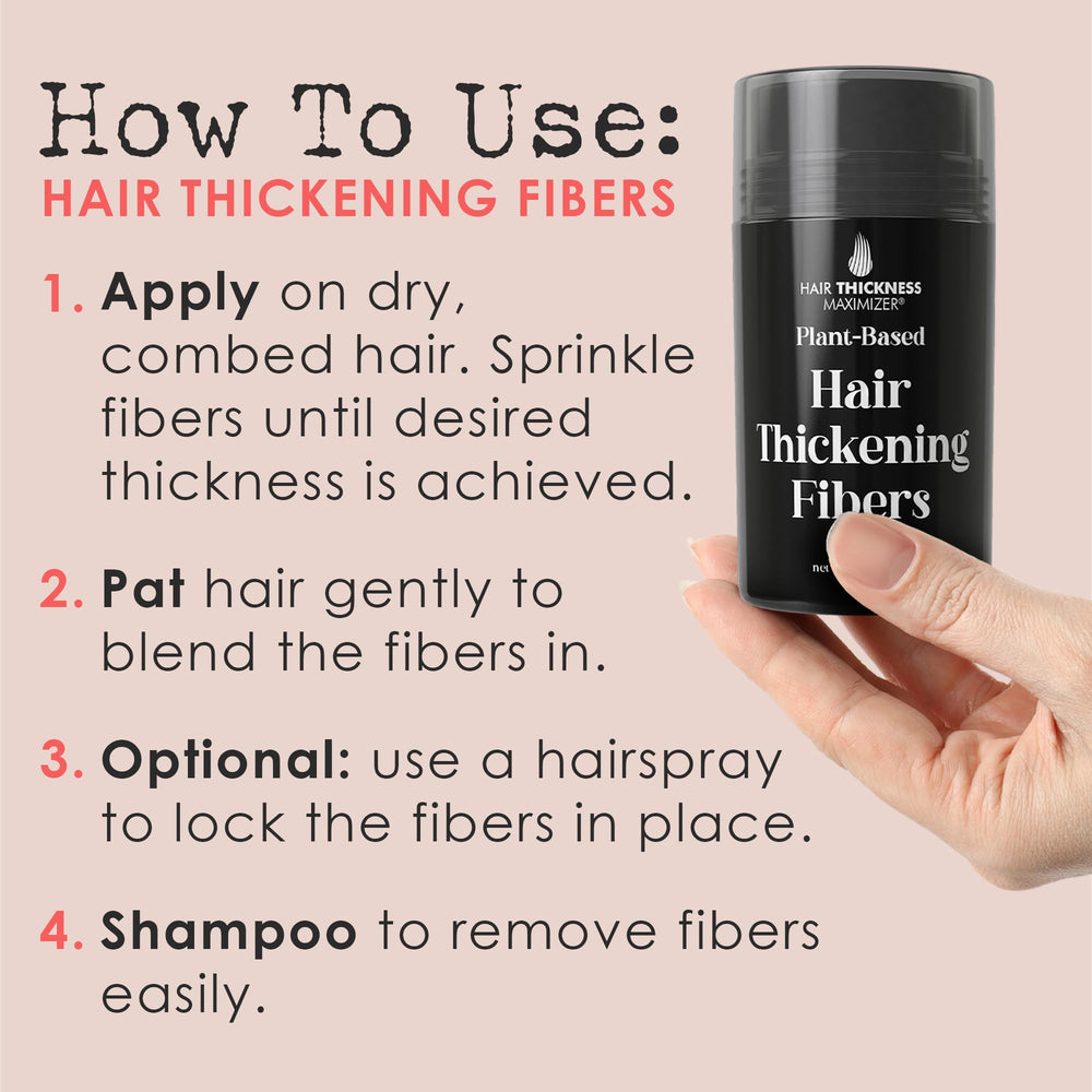 Hair Thickness Maximizer wash-out demo confirms easy removal with any shampoo.