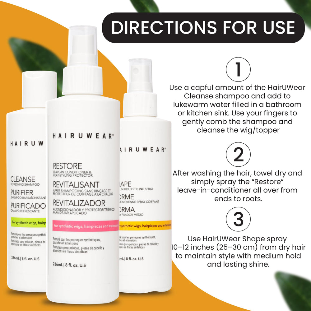 Démêlage facile après lavage avec Hair u wear démontrant la routine.