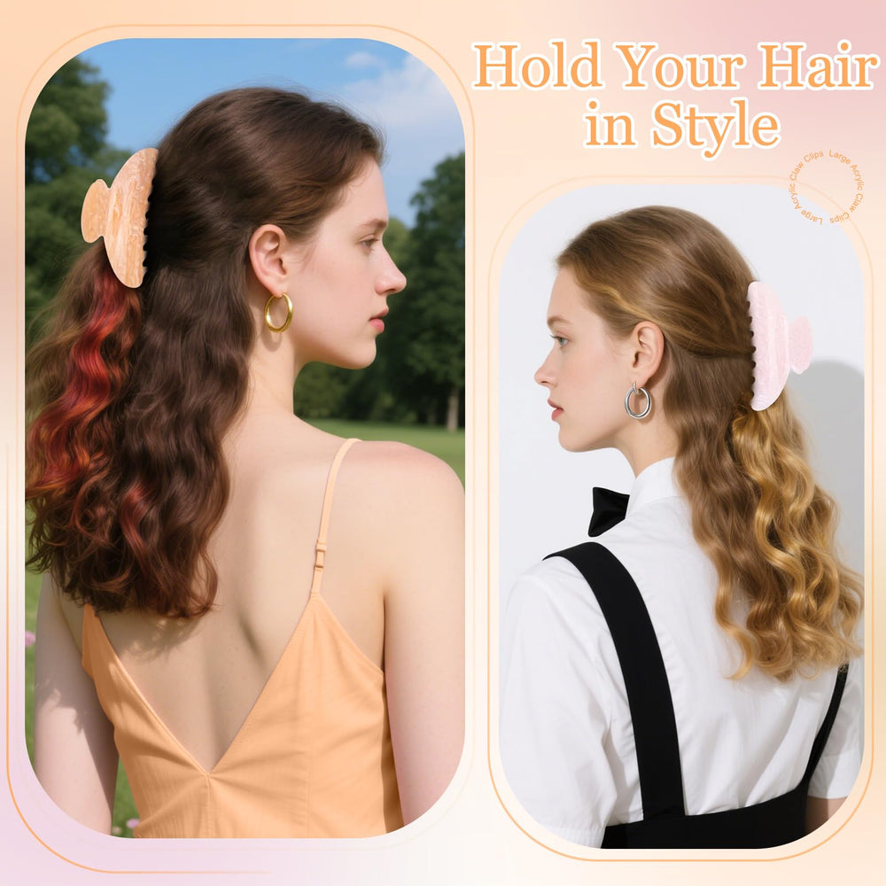 HairChrysm pinces-griffes-acryliques translucides blanc conviennent à tout style et occasion.