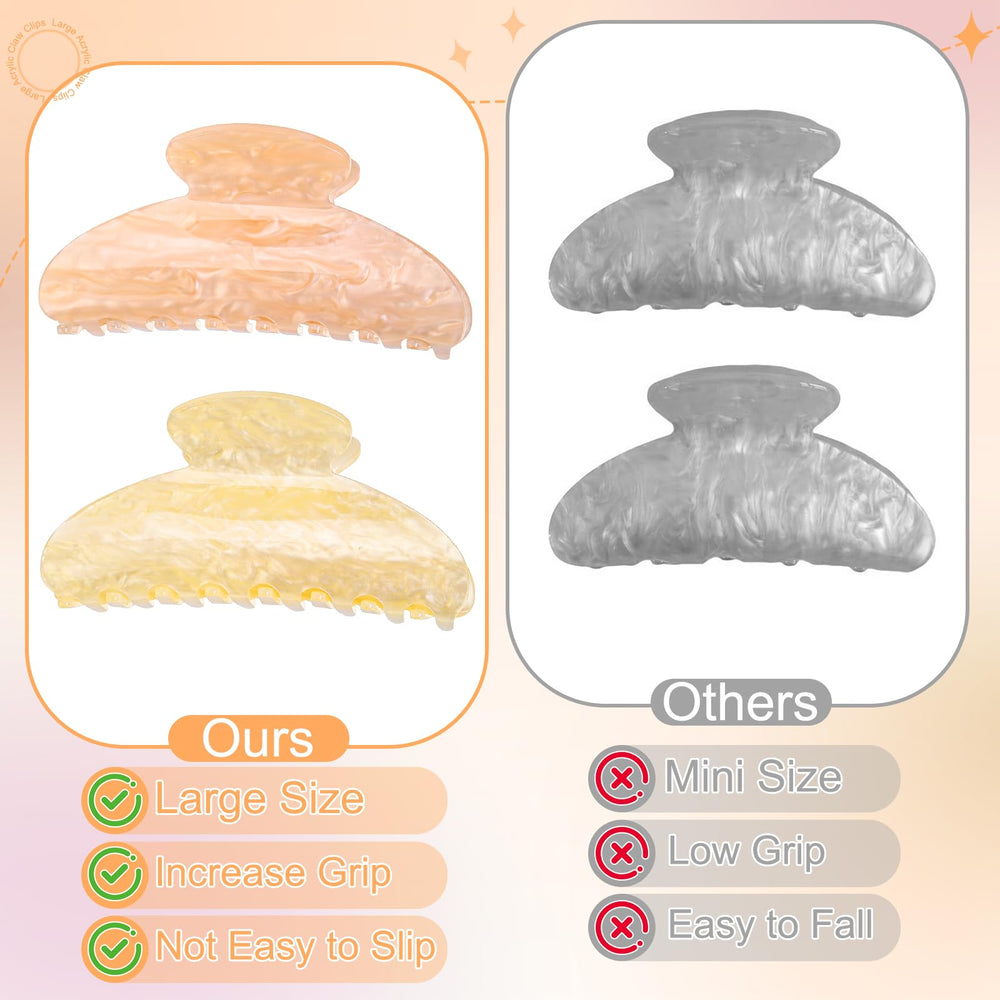 HairChrysm pinces-griffes-acryliques translucides or ajoutent une touche scintillante à votre coiffure.