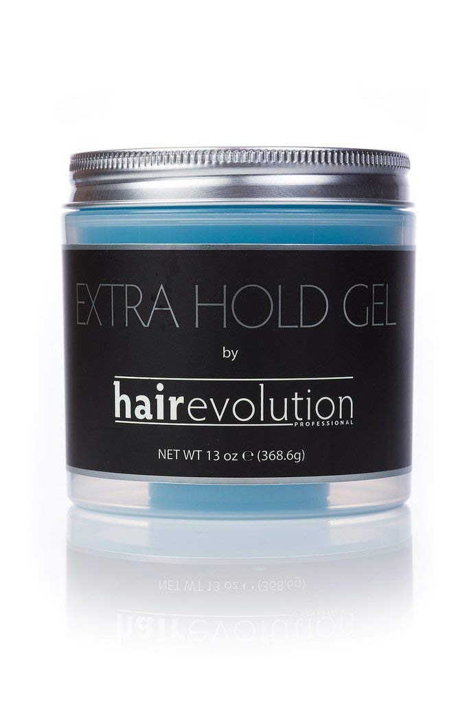 Hair Evolution Hairevolution Extra Hold Gel bottle with lightweight hold and no flakes