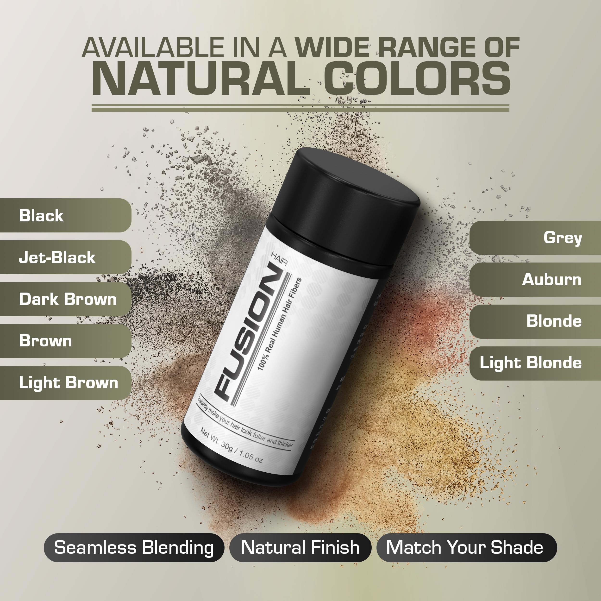 HAIRFUSION fibres-cheveux-couverture-chutes offre une couverture efficace des zones clairsemées.
