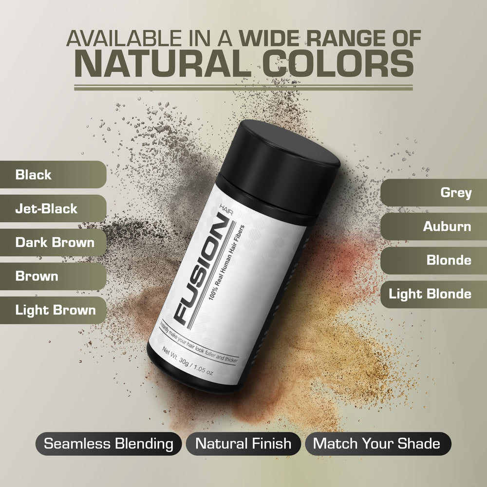 HAIRFUSION fibres-cheveux-couverture-chutes offre une couverture efficace des zones clairsemées.