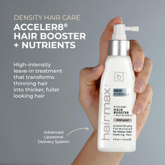 Hairmax Acceler8 ingrédients caféine et niacinamide nourrissent et revitalisent le cuir chevelu.