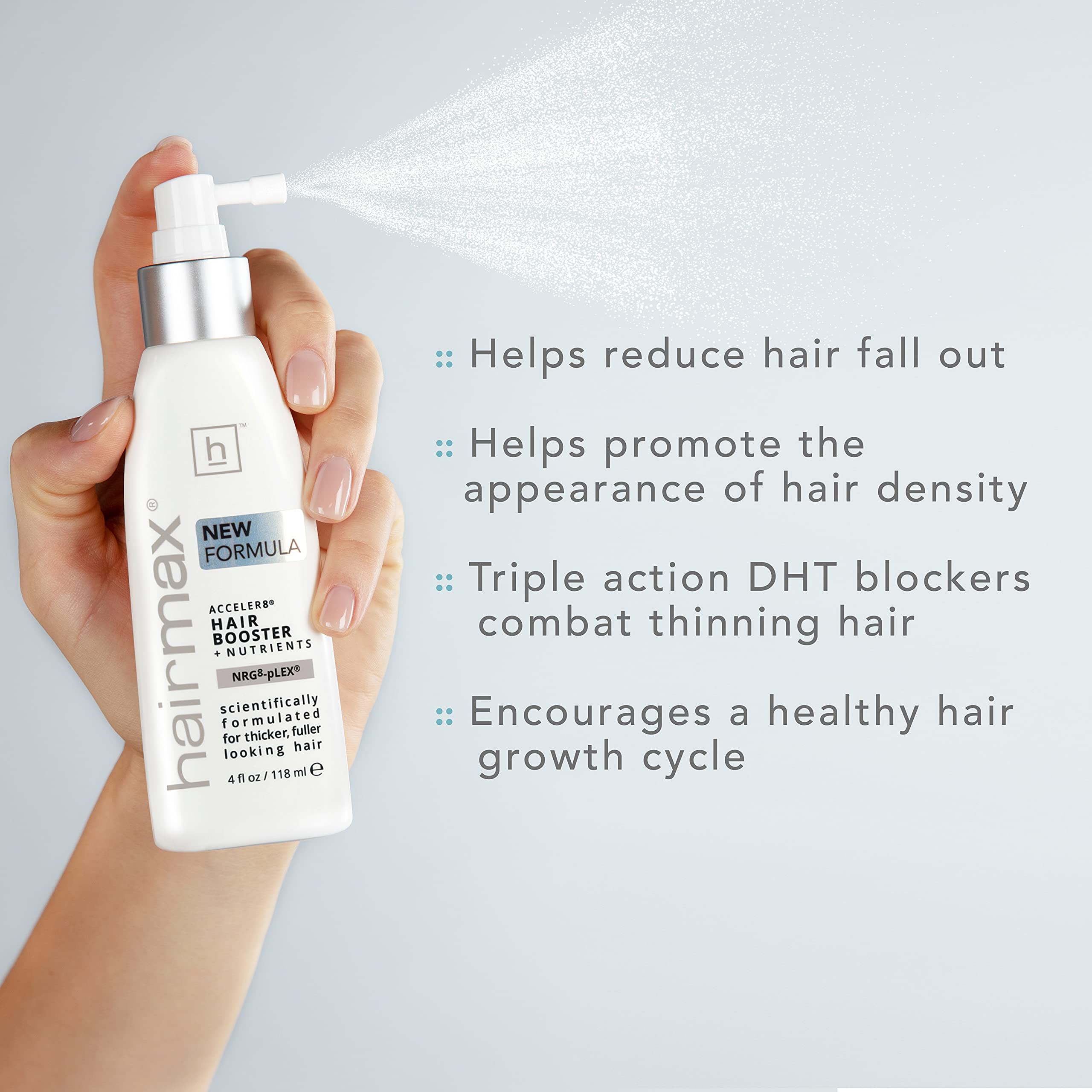 Hairmax Acceler8 liposome plankton favorise l’absorption ciblée des nutriments.