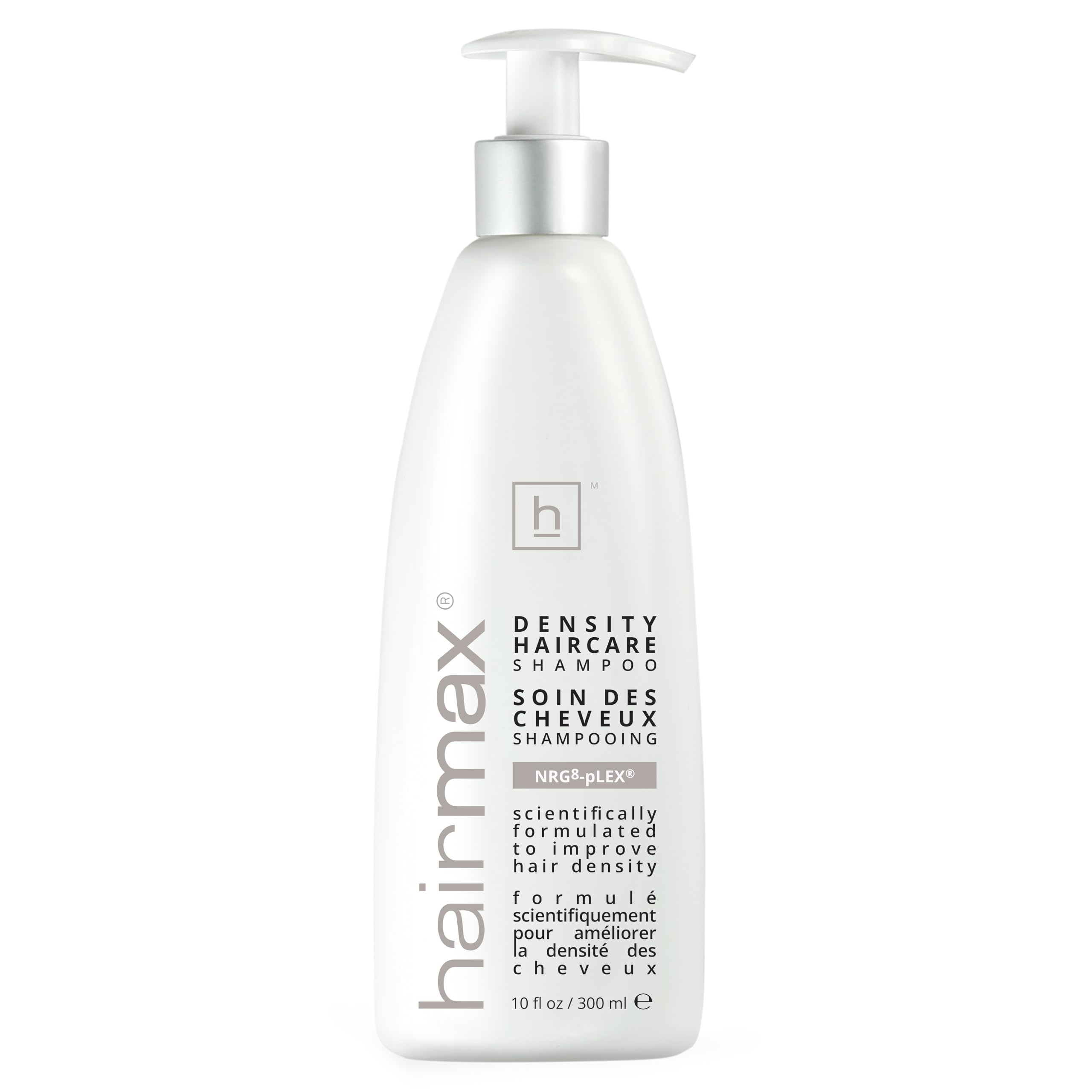 Hairmax shampooing densité, bouteille 300 ml, aide à donner l'apparence de cheveux plus denses et sains.