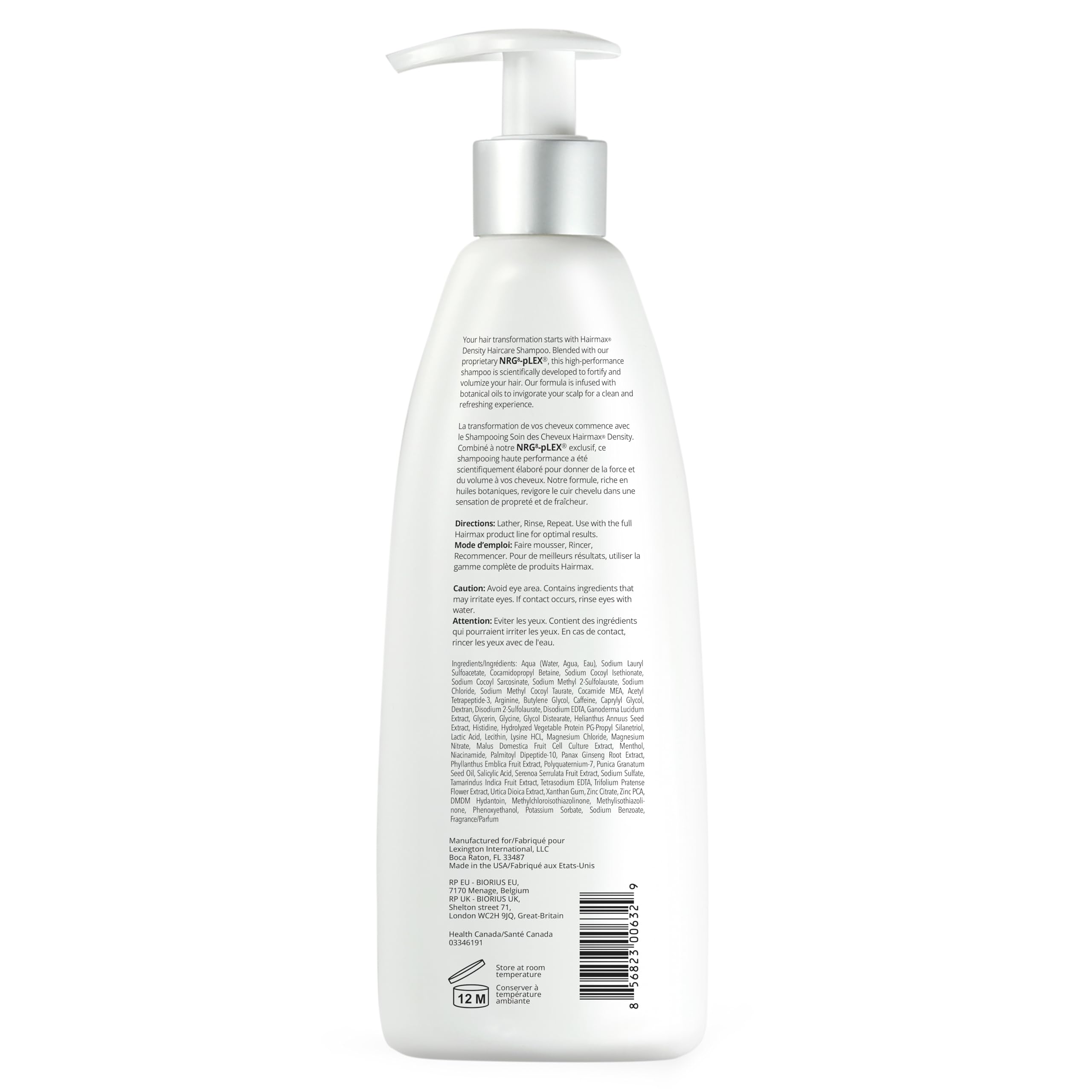 Hairmax shampooing densité, application douce et massage du cuir chevelu pour revitaliser les racines.