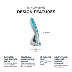 Hairmax Ultima 12 LaserComb, batterie rechargeable pour des sessions faciles et autonomes