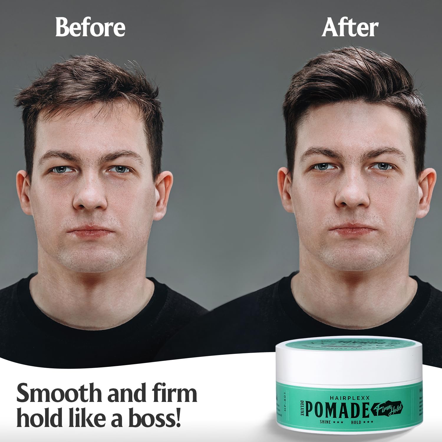 Hairplexx Pomade – contrôle des mèches et bords pour tous les styles.
