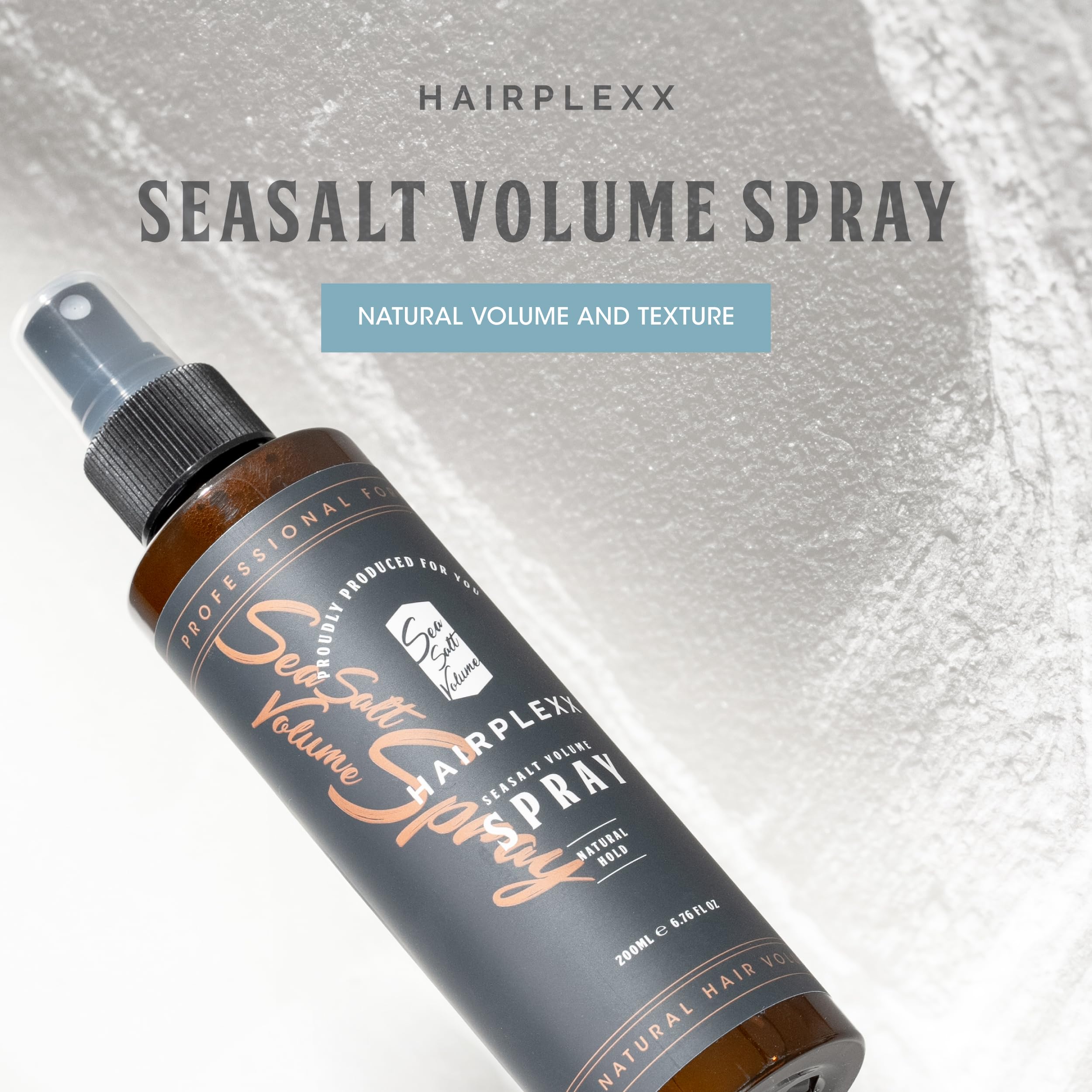 Lifestyle shot of a person applying Hairplexx Sea Salt Volume outdoors.