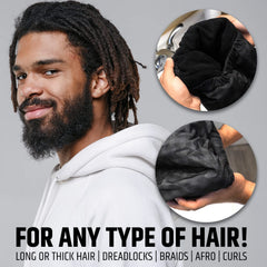 HAIRSOME cap-douche-homme-noir-doublure-terry-double-face pour plus de confort.