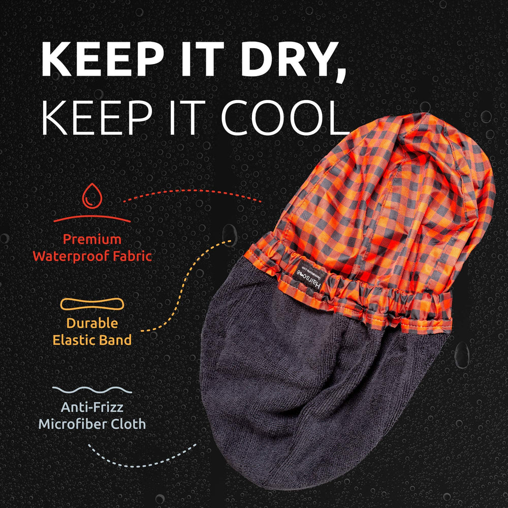 HAIRSOME cap-douche-homme-noir-unisexe s'adapte aussi aux femmes.