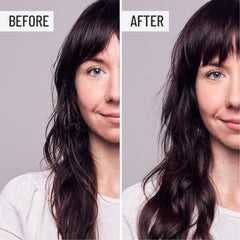 Texture crème nettoyante Hairstory New Wash sur cheveux mouillés, douce et efficace.