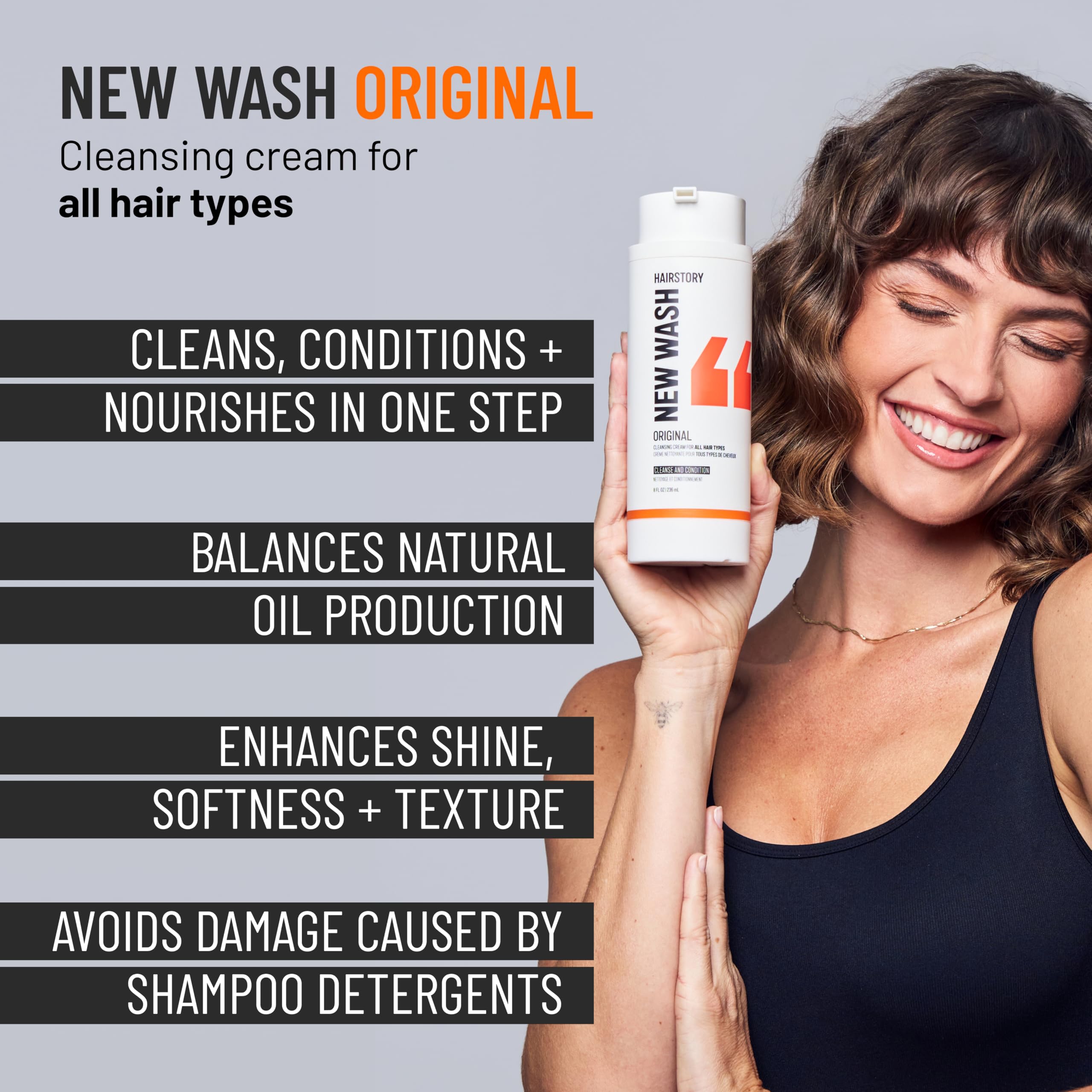 Hairstory New Wash Original : couleur conservée et brillance sans lourdeur.