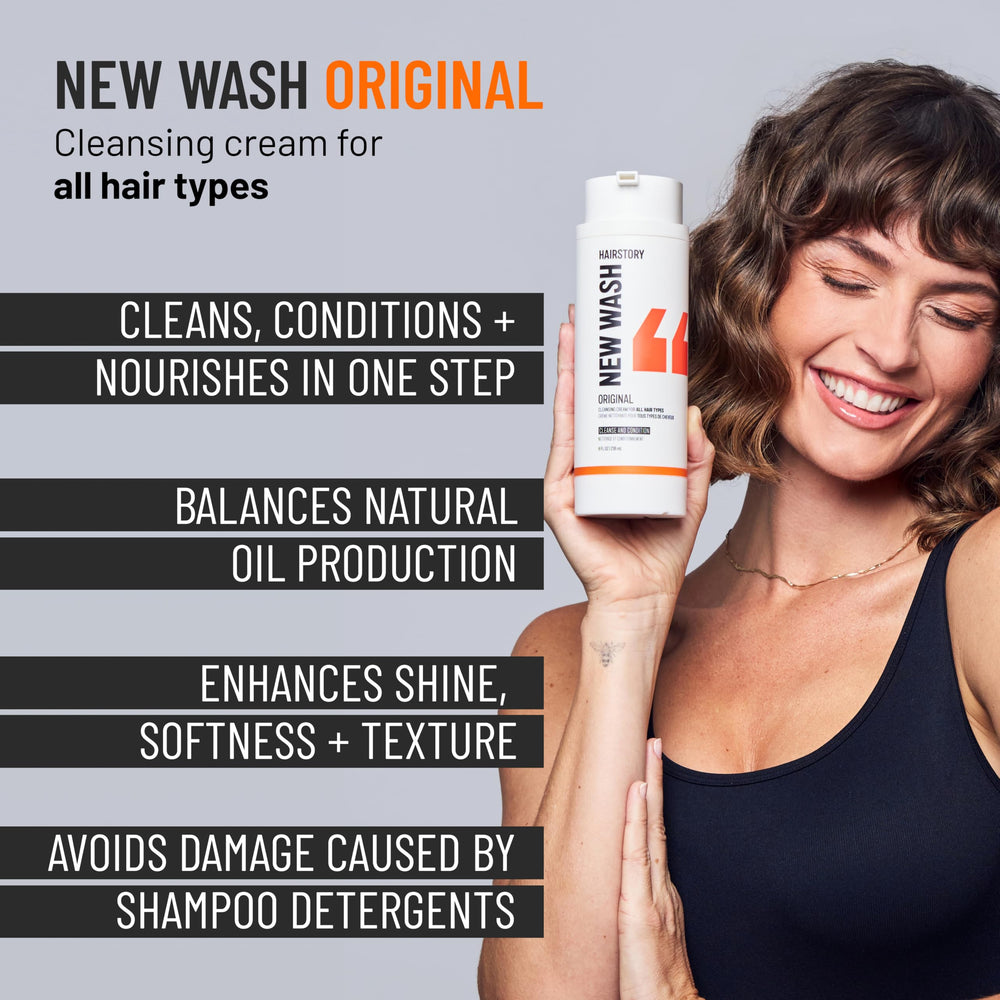 Hairstory New Wash Original : couleur conservée et brillance sans lourdeur.