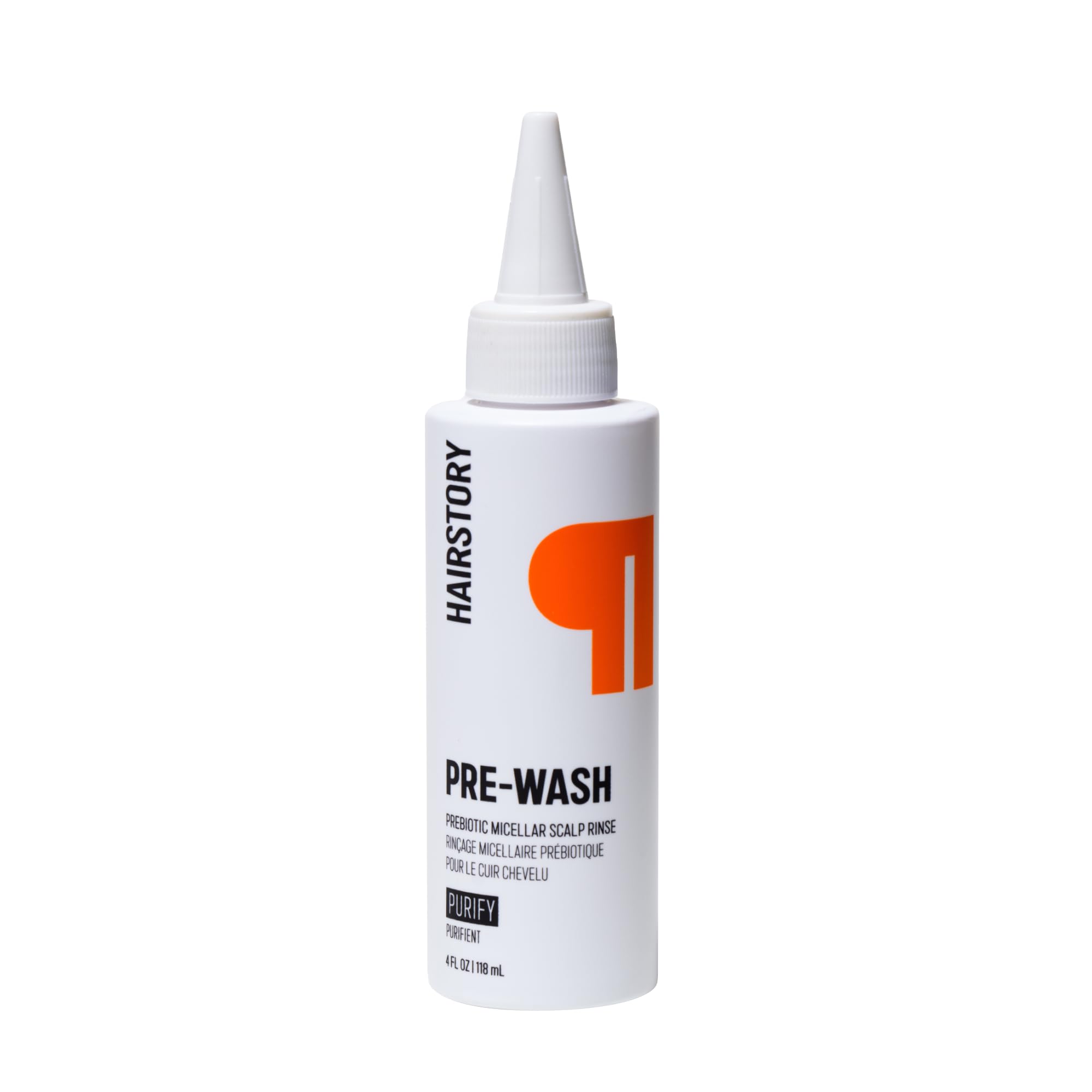 Hairstory Pre-Wash : bouteille purifiante pour cuir chevelu.
