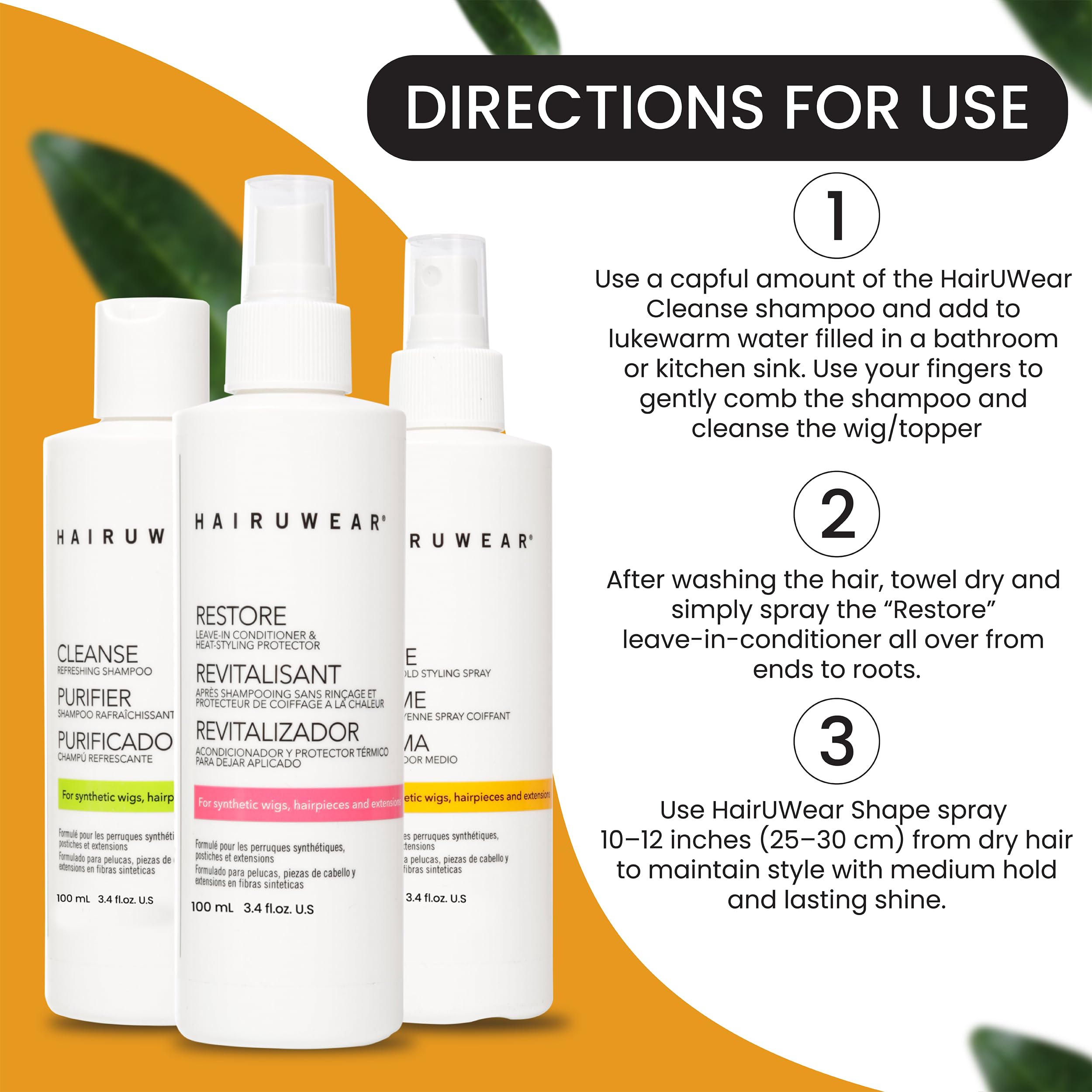 HairUWear Shampoing 60ml – format voyage pratique.
