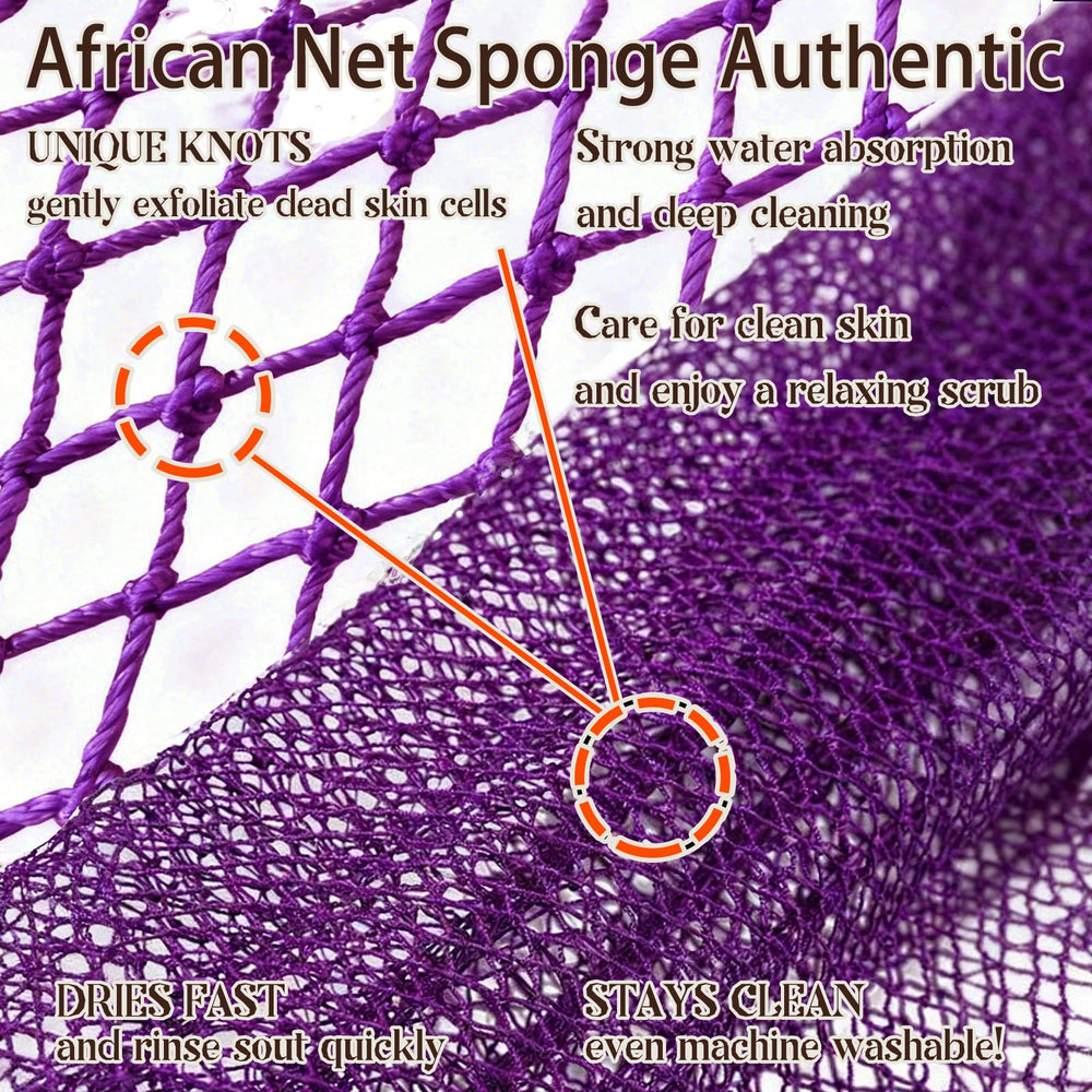 HAITOO éponge-réseau africaine – texture nouée unique pour éliminer les peaux mortes.