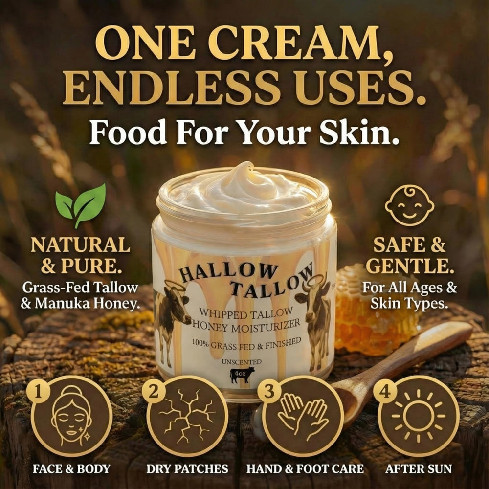 Hallow Naturals Tallow Fouetté – huile d’olive biologique complète la formule hydratante