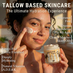 Hallow Naturals Tallow Fouetté – texture veloutée visible pour application rapide