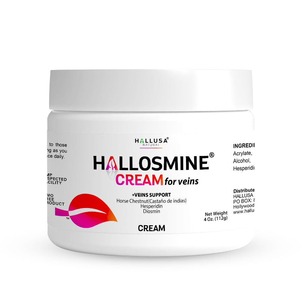 Hallusa Natural Hallosmine crème – bouteille prête à l’emploi pour les jambes et le soin quotidien