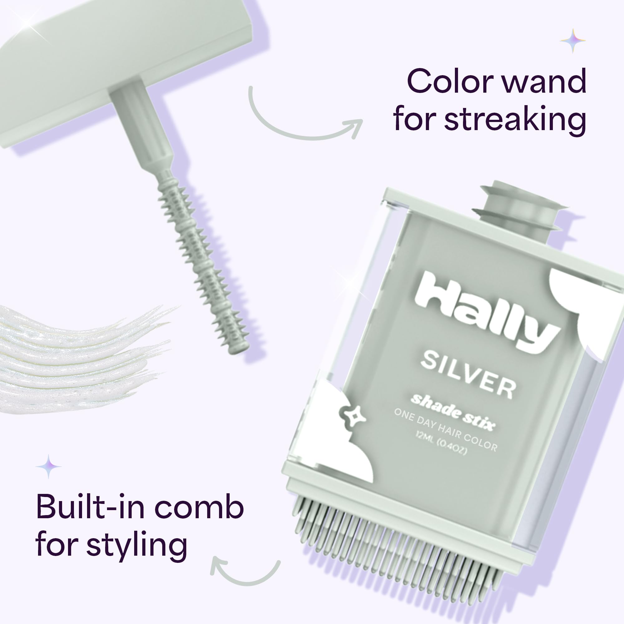Cheveux foncés affichent l'argent intense grâce à Shade Stix
