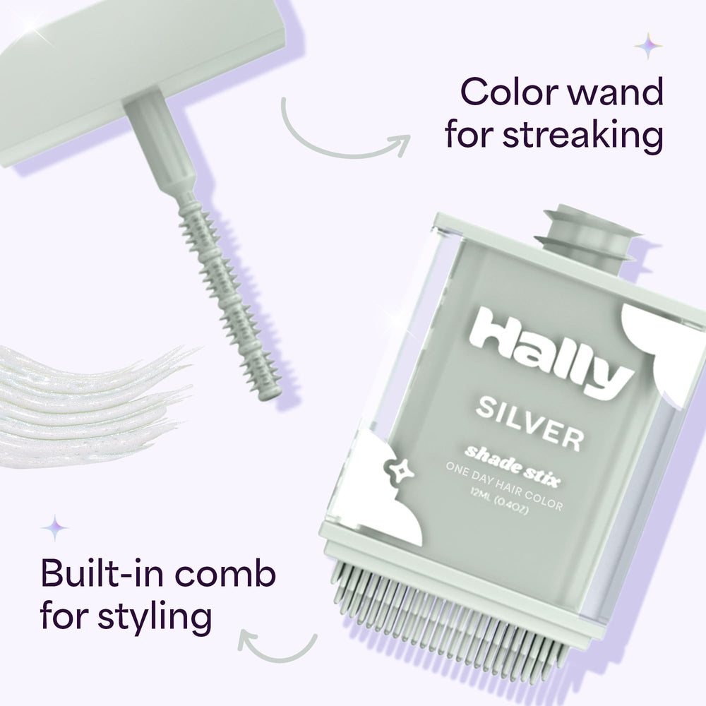 Cheveux foncés affichent l'argent intense grâce à Shade Stix