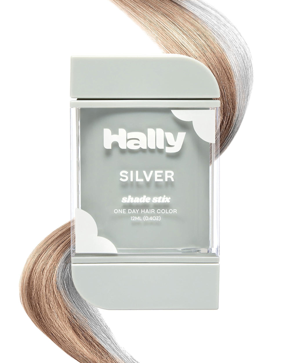 Hally Hair Shade Stix argent avec peigne intégré, couleur rapide et tenue légère