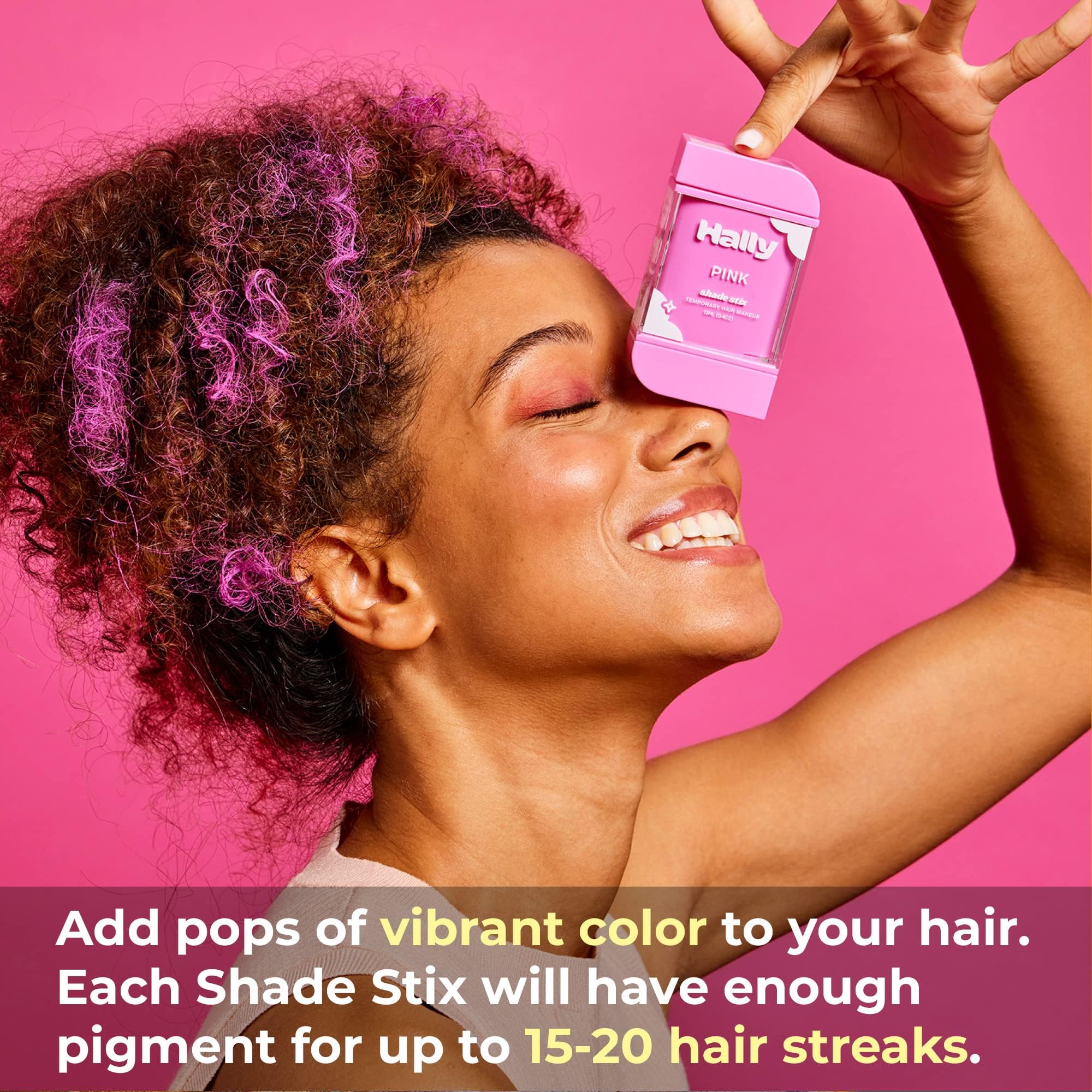 Shade Stix Rose en action – couleur vive prête à briller sur les cheveux
