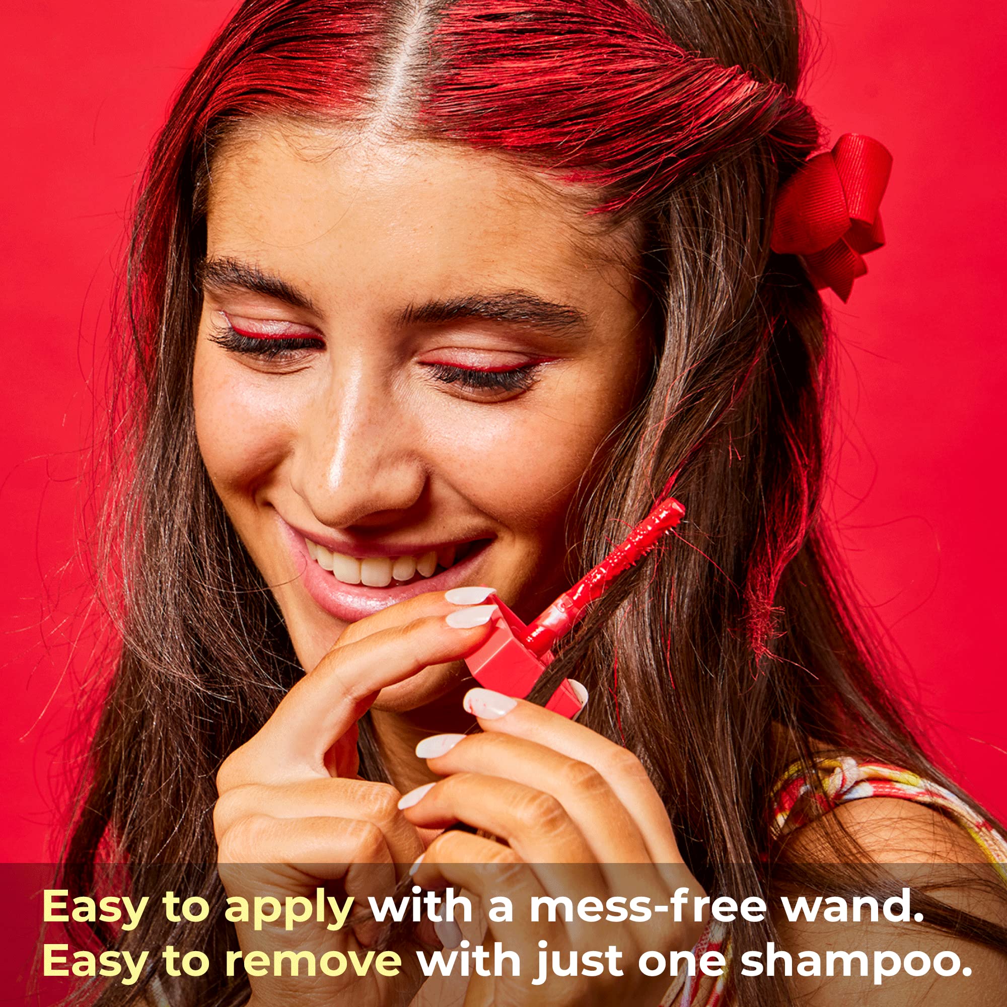 Look festival avec Shade Stix rouge, couleur éphémère prête à l'emploi