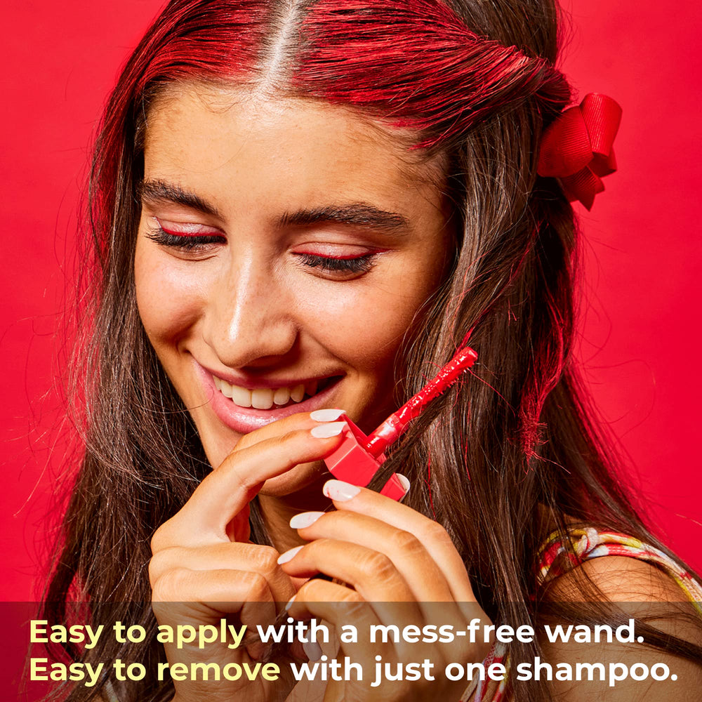 Look festival avec Shade Stix rouge, couleur éphémère prête à l'emploi