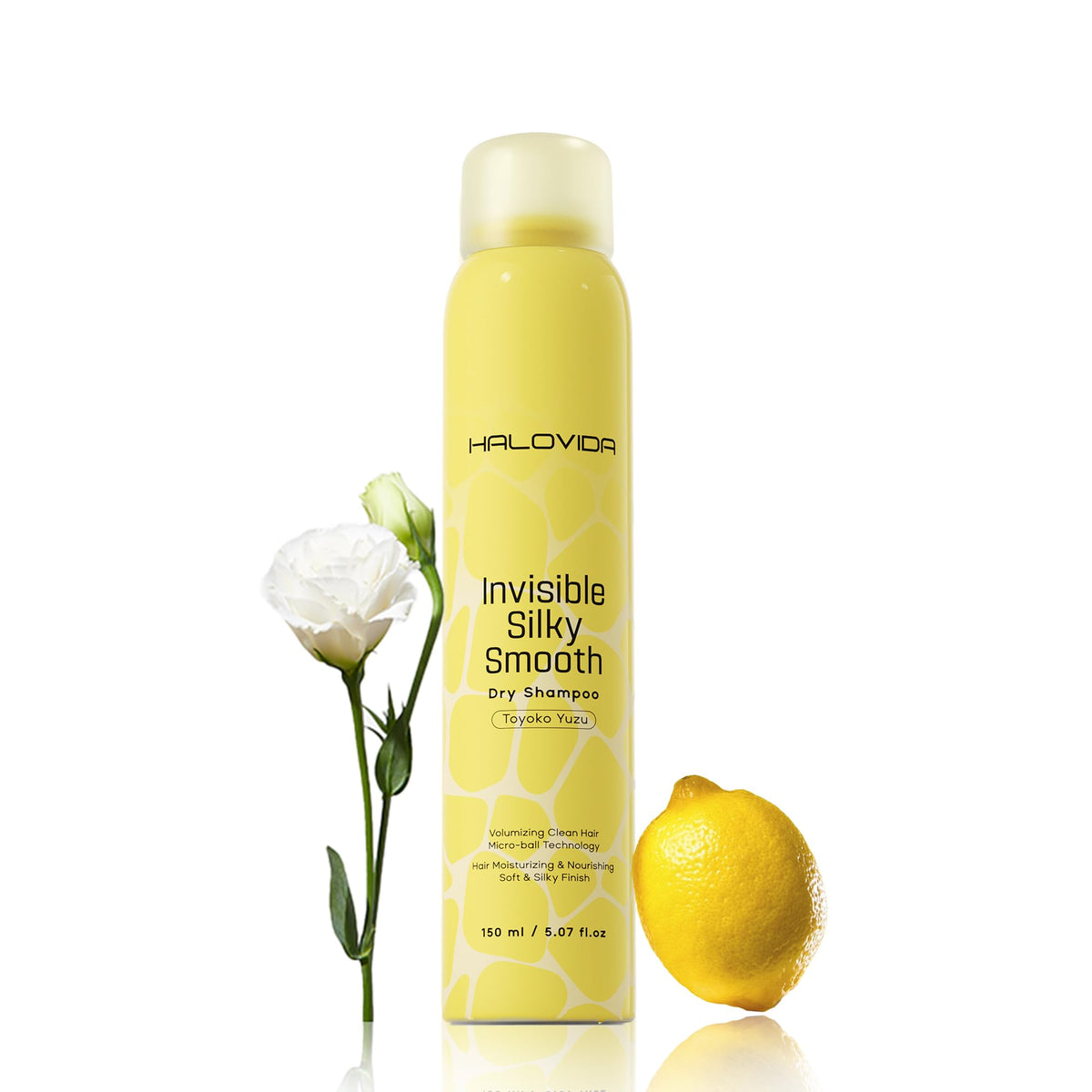 HALOVIDA Shampooing Sec Invisible Yuzu, bouteille élégante et absorption d’huile et volume des racines
