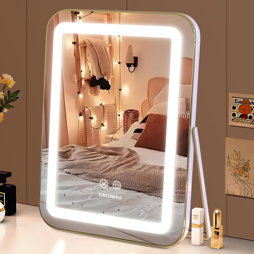 Halumao Miroir Vanity lumineux - surface miroir ample pour un maquillage precis.