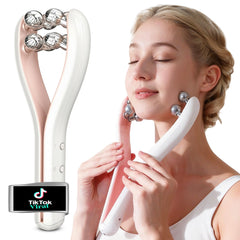 HAMINOS Massageur microcourant visage avec rouleaux 3D pour contour ferme