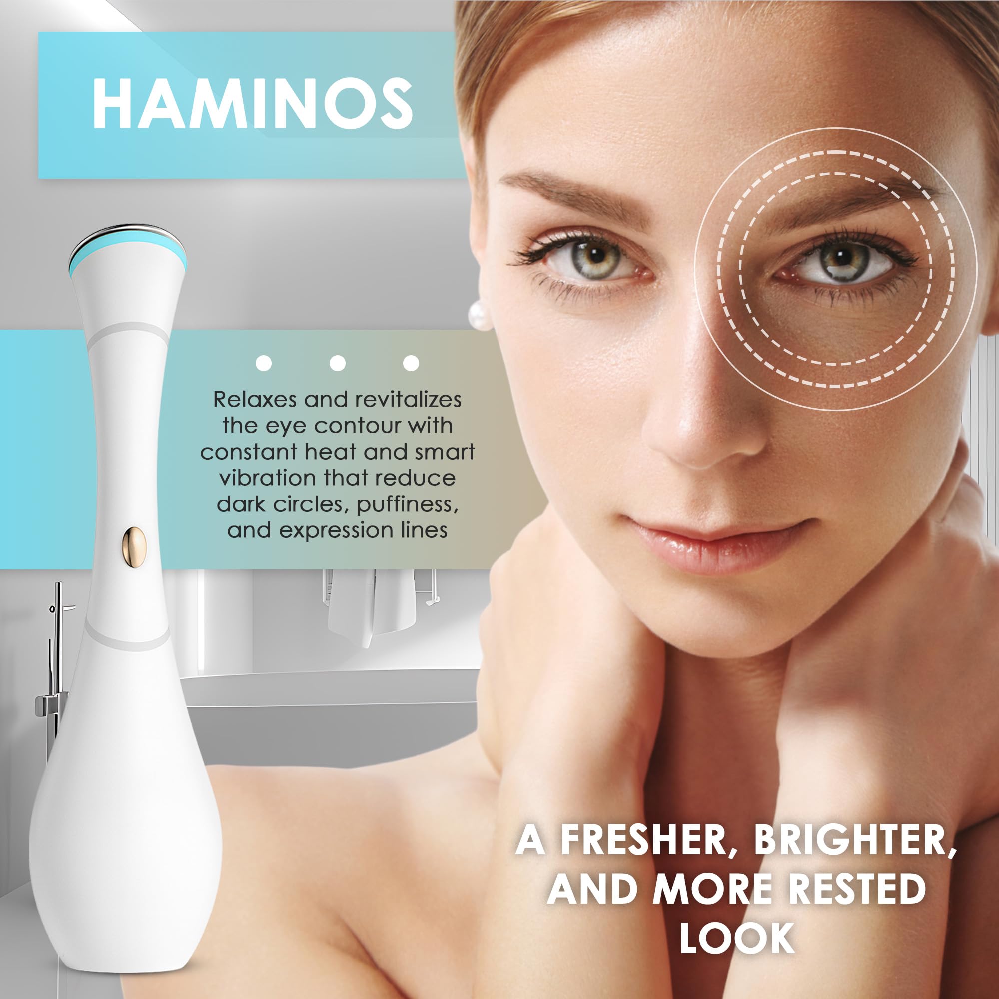HAMINOS Masseur yeux – rituel rapide de 3 minutes quotidien.