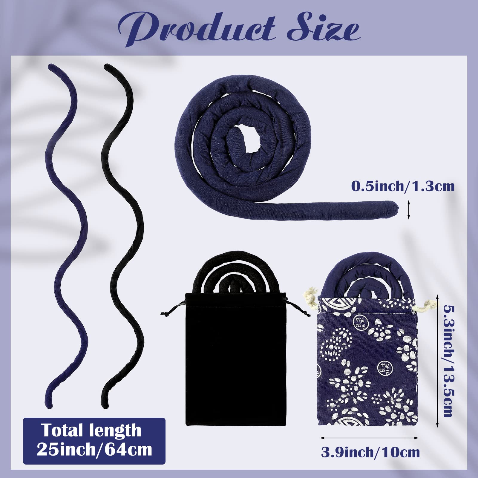 Hanaive bande spiral dreadlocks bleu nuit pour look chic.