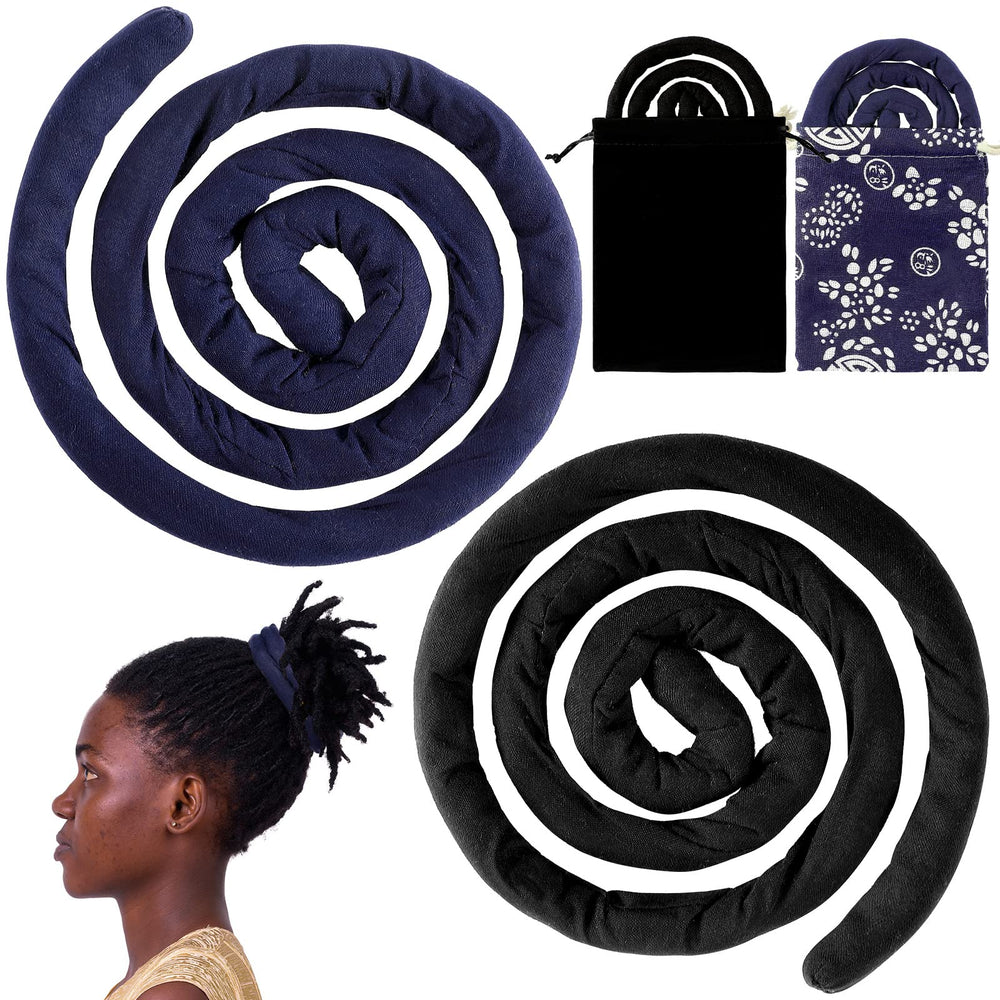 Hanaive bande spirale noir pour dreadlocks épais, maintien fiable.