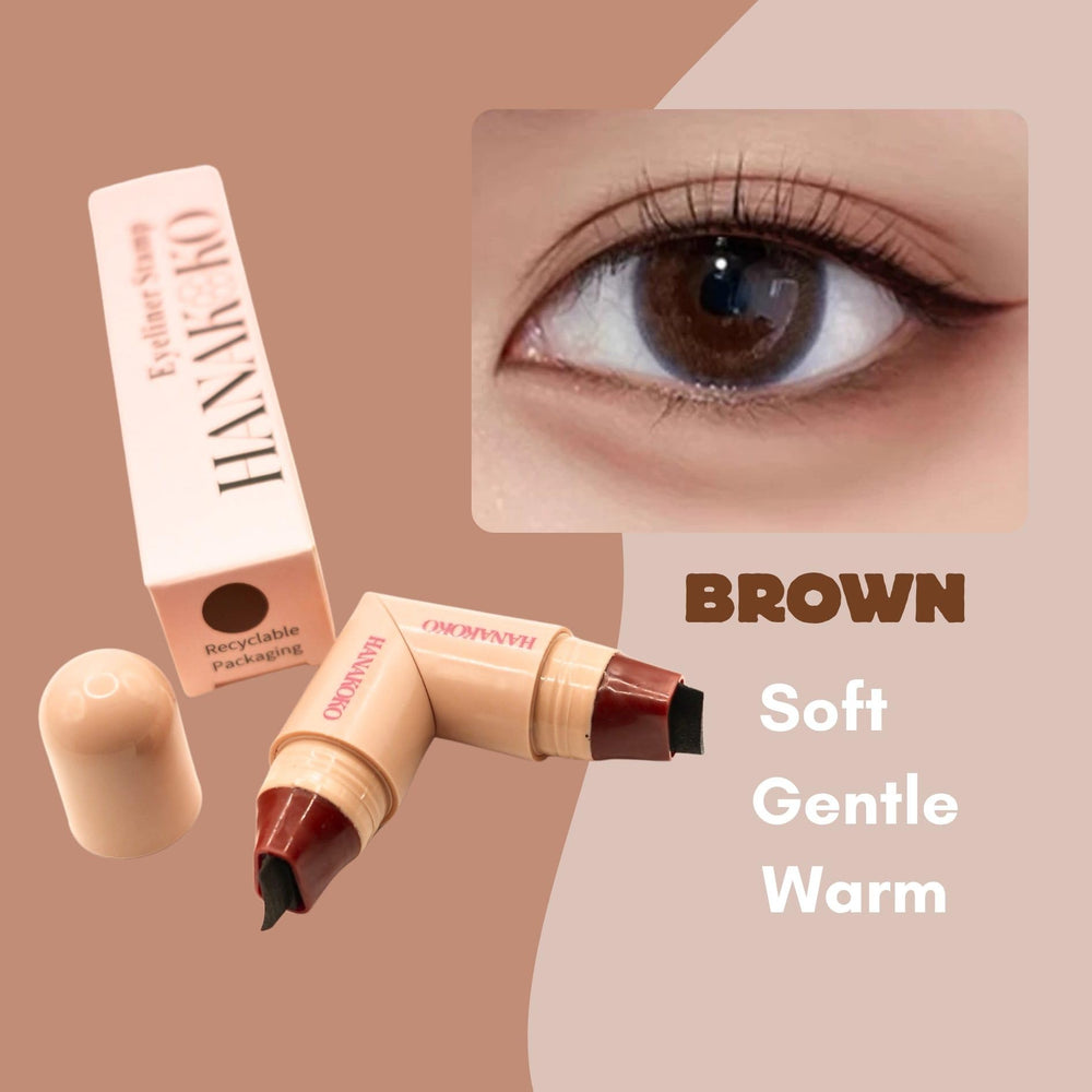 Hanakoko tampon-trait-yeux rotatif application lisse: fini uniforme et sans bavure.