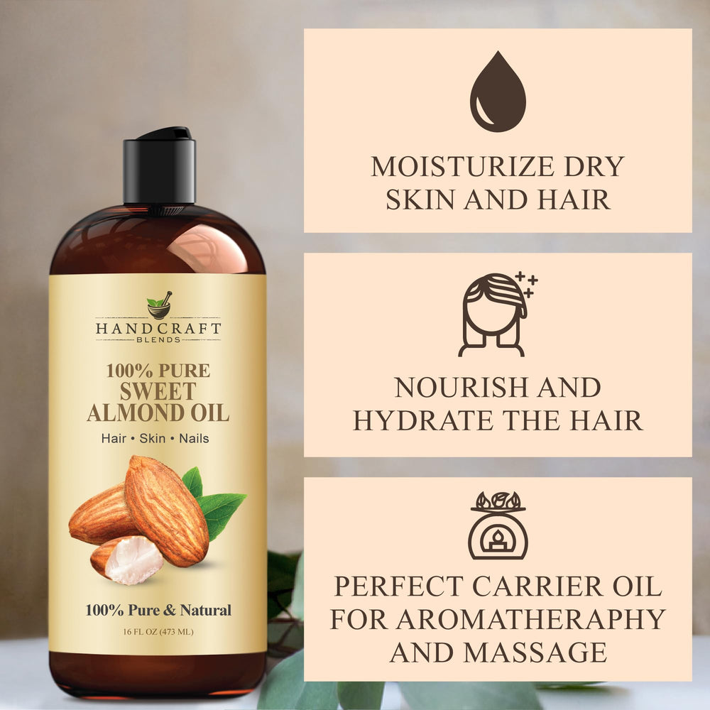 Handcraft Blends huile d'amande douce, absorption rapide et non grasse.