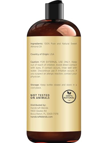 Handcraft Blends huile d'amande douce, absorption rapide pour peau souple.