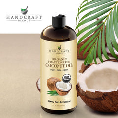 Soin capillaire Handcraft Blends huile coco fractionnée apportant brillance et douceur aux cheveux