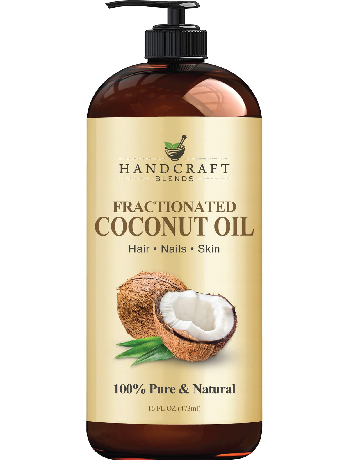 Handcraft Blends huile coco fractionnée en bouteille pour hydratation quotidienne