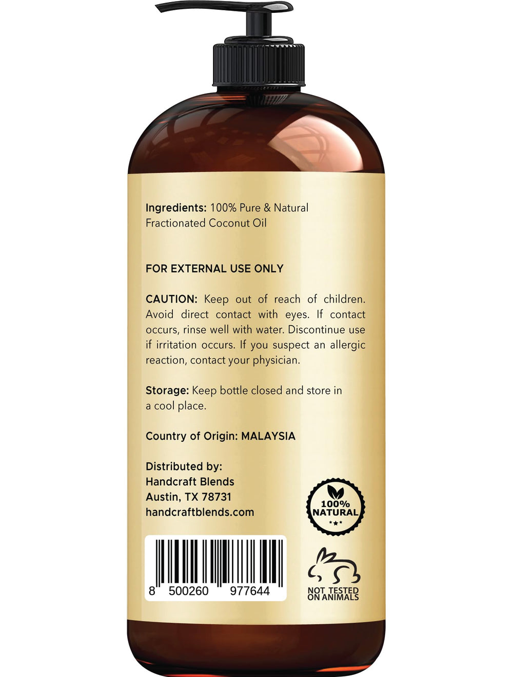 Handcraft Blends huile coco fractionnée, cheveux brillants et volume sans lourdeur