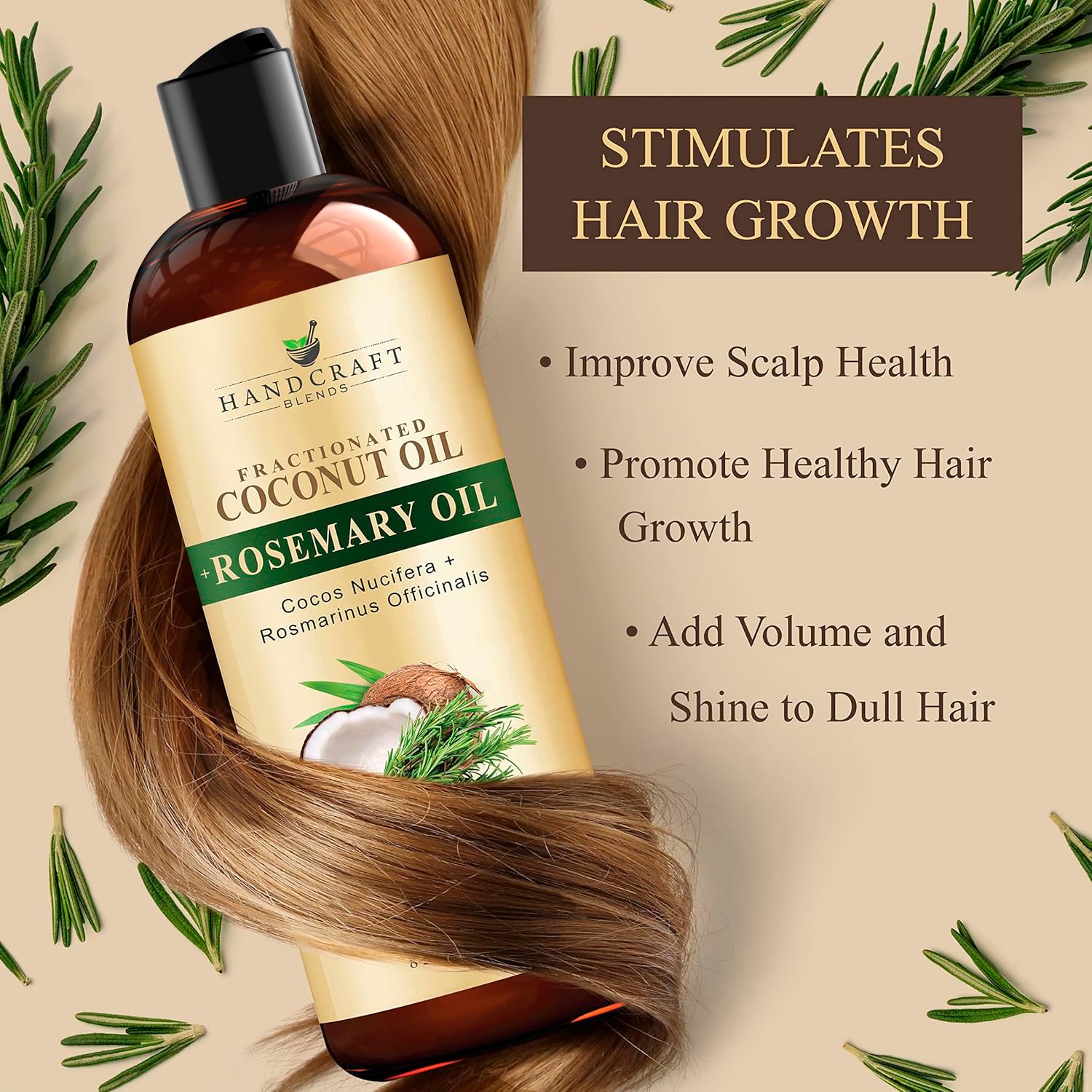 Massage avec Handcraft Blends huile coco fractionnée, application douce et glissante.