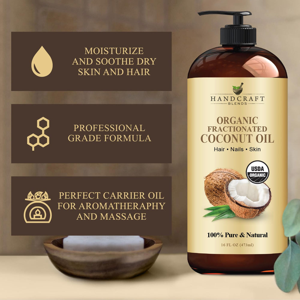 Sans parfum – Handcraft Blends huile coco fractionnee, routine neutre pour tous.