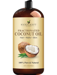 Handcraft Blends huile de coco fractionnée pour la peau, hydratation légère et non comédogène.